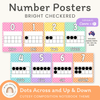 Number Posters - Bright Checkered - Cutesy Classroom Decor - Miss Jacobs Little Learners