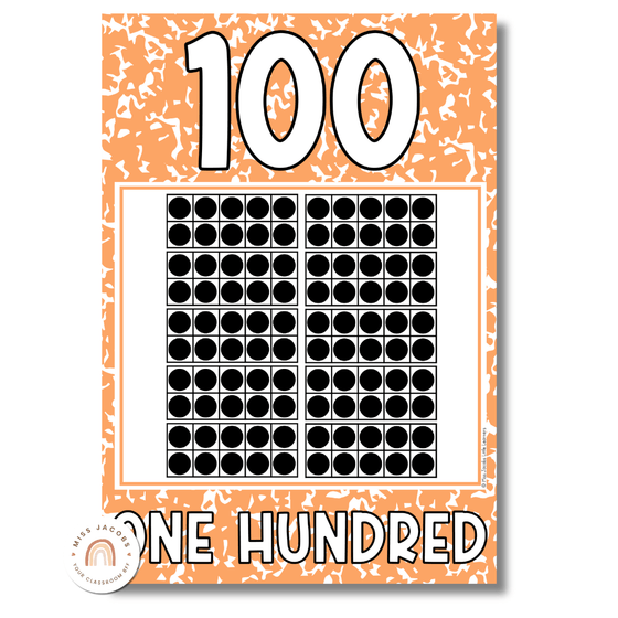 Number Posters - Composition Notebook - Cutesy Classroom Decor - Miss Jacobs Little Learners