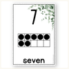 Number Posters with Ten Frames - Modern Botanical Decor - Miss Jacobs Little Learners
