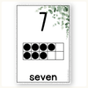 Number Posters with Ten Frames - Modern Botanical Decor - Miss Jacobs Little Learners