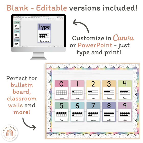 Number Posters with Ten Frames - Pastel Theme - Miss Jacobs Little Learners