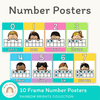 Number Posters with Ten Frames | Rainbow Classroom Decor - Miss Jacobs Little Learners