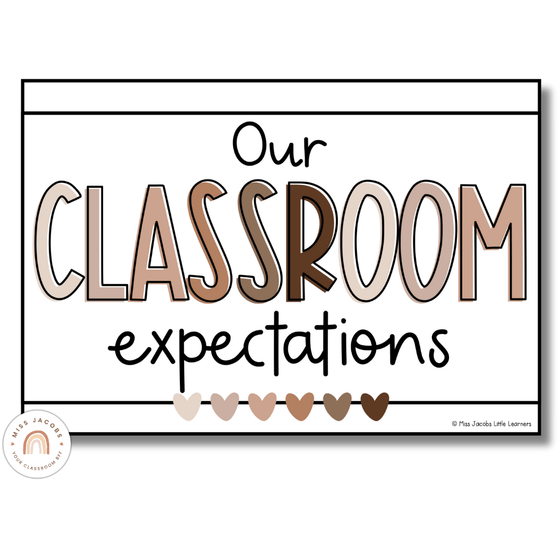 Ombre Neutrals Classroom Rules Posters - Miss Jacobs Little Learners