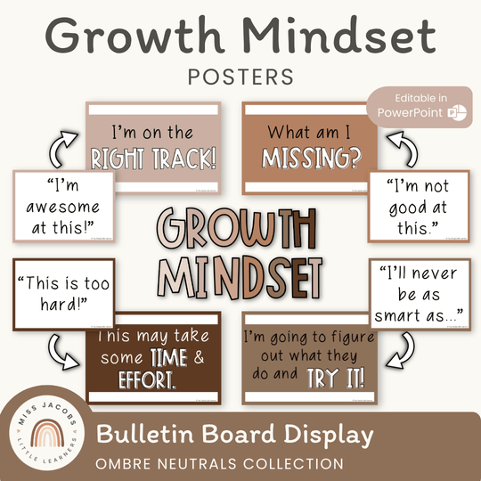 Ombre Neutrals Modern Growth Mindset Display