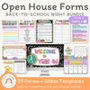 Open House Forms Back To School Night Bundle - Cutesy Composition Notebook - Miss Jacobs Little Learners