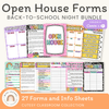 Open House Forms Back To School Night Bundle - Cutesy Theme - Miss Jacobs Little Learners