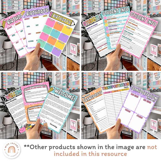 Open House Forms Back To School Night Bundle - Cutesy Theme - Miss Jacobs Little Learners