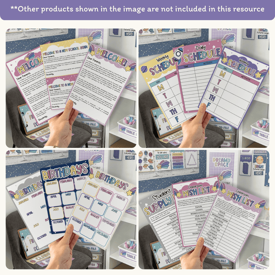 Open House Forms Back To School Night Bundle - Dreamy Space Classroom Decor - Miss Jacobs Little Learners