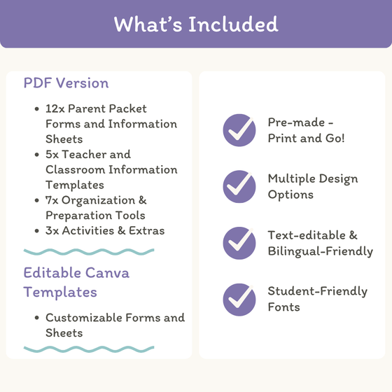 Open House Forms Back To School Night Bundle - Dreamy Space Classroom Decor - Miss Jacobs Little Learners