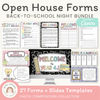 Open House Forms Back To School Night Bundle - Pastel Composition Notebook Decor - Miss Jacobs Little Learners