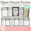 Open House Forms Back To School Night Bundle - Pastel Composition Notebook Decor - Miss Jacobs Little Learners