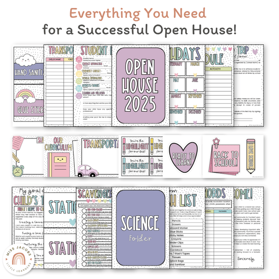 Open House Forms Back To School Night Bundle - Spotty Pastel Theme - Miss Jacobs Little Learners