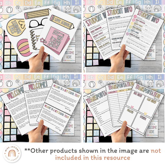 Open House Forms Back To School Night Bundle - Spotty Pastel Theme - Miss Jacobs Little Learners