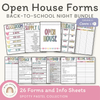 Open House Forms Back To School Night Bundle - Spotty Pastel Theme - Miss Jacobs Little Learners