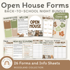 Open House Forms Back To School Night Bundle - Woodland Theme - Miss Jacobs Little Learners
