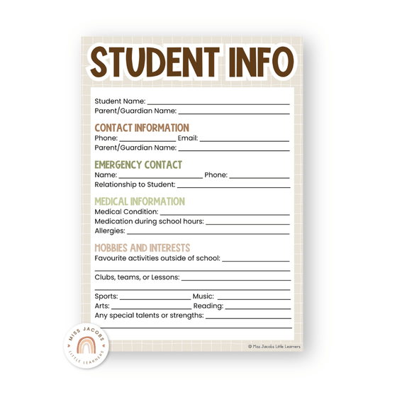 Open House Forms Back To School Night Bundle - Woodland Theme - Miss Jacobs Little Learners