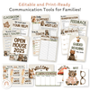 Open House Forms Back To School Night Bundle - Woodland Theme - Miss Jacobs Little Learners