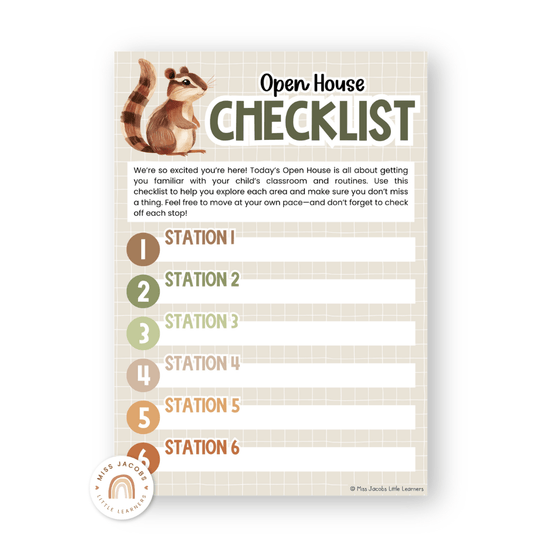 Open House Forms Back To School Night Bundle - Woodland Theme - Miss Jacobs Little Learners