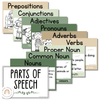 Parts of Speech Posters - Anchor Charts in Earthy Botanical Theme | EDITABLE - Miss Jacobs Little Learners