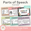 Parts of Speech Posters - Cutesy Pastel English Decor - Miss Jacobs Little Learners