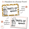 Parts of Speech Posters | Daisy Gingham Neutrals English Classroom Decor - Miss Jacobs Little Learners