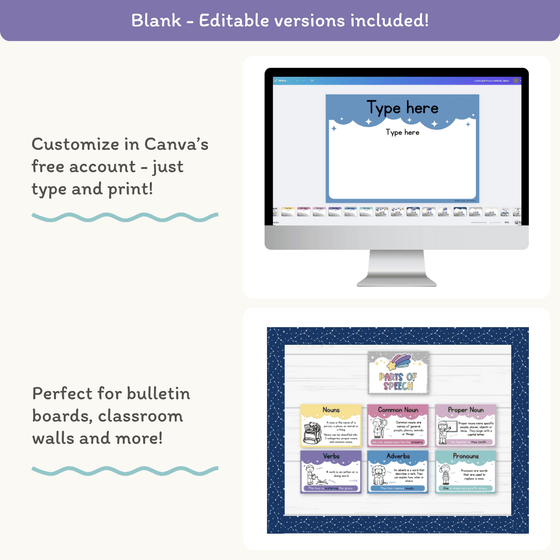 Parts of Speech Posters - Dreamy Space Theme - Miss Jacobs Little Learners