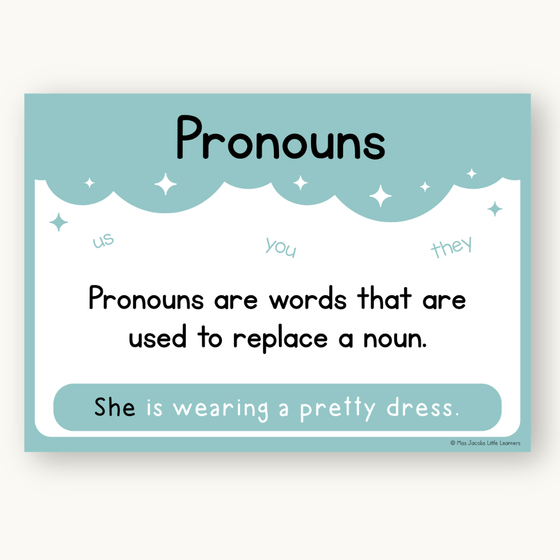 Parts of Speech Posters - Dreamy Space Theme - Miss Jacobs Little Learners