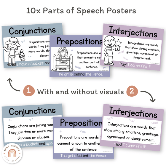 Parts of Speech Posters - Pastel Theme - Miss Jacobs Little Learners