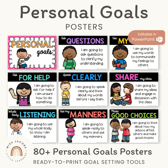 Personal Goals Posters - for students