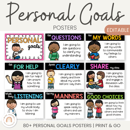 Personal Goals Posters - for students