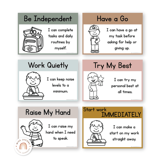 Personal Goals Posters | Neutral Toned Classroom Decor - Miss Jacobs Little Learners