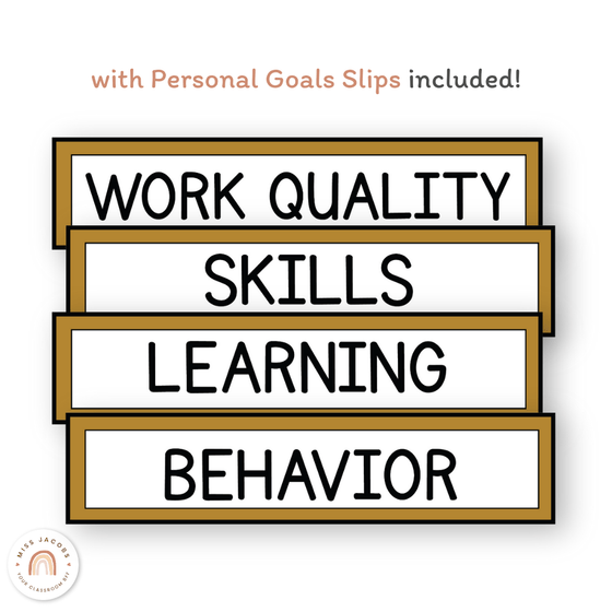 Personal Goals Posters | Neutral Toned Classroom Decor - Miss Jacobs Little Learners