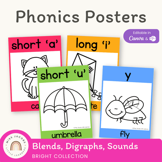 Phonics Posters - Bright Theme
