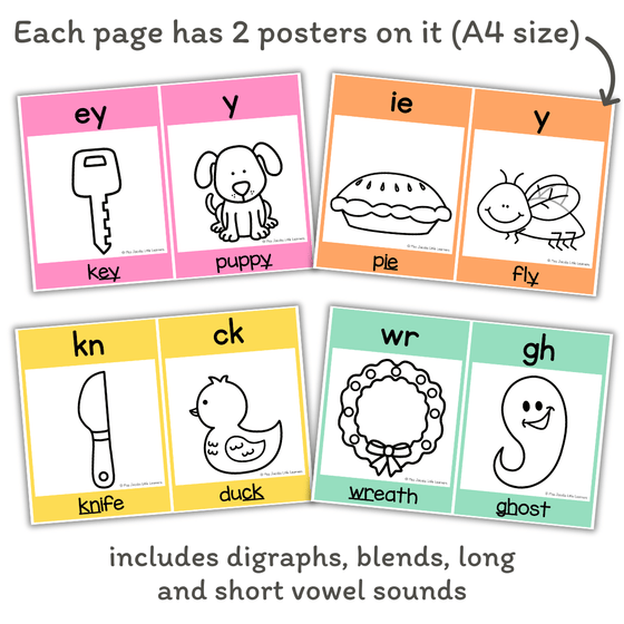 Phonics Posters - Cutesy Classroom Decor - Miss Jacobs Little Learners