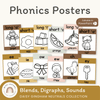 Phonics Posters - Daisy Gingham Neutrals Decor - Miss Jacobs Little Learners
