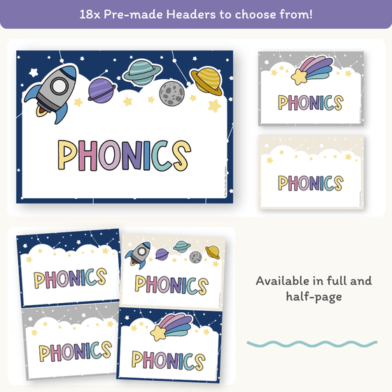 Phonics Posters - Dreamy Space Classroom Decor - Miss Jacobs Little Learners