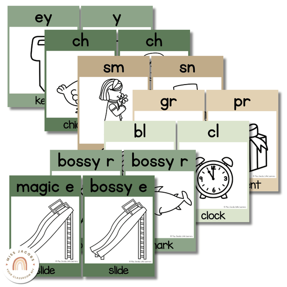 Phonics Posters - Modern Botanical Classroom Decor - Miss Jacobs Little Learners