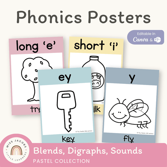 Phonics Posters - Pastel Classroom Theme