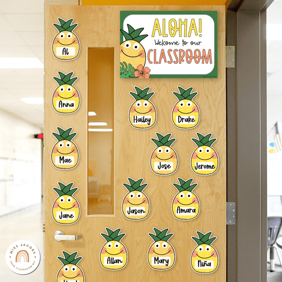 Pineapple Door Display Classroom Decor - Miss Jacobs Little Learners