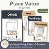 Place Value Posters - Base 10 Blocks - Boho Plants Decor - Miss Jacobs Little Learners