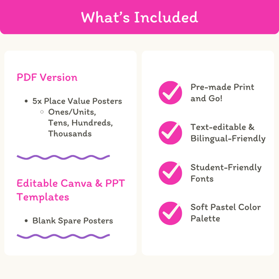 Place Value Posters - Base 10 Blocks - Bright Theme - Miss Jacobs Little Learners