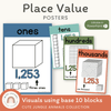 Place Value Posters - Base 10 Blocks - Cute Jungle Animals - Miss Jacobs Little Learners