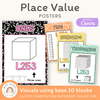 Place Value Posters - Base 10 Blocks - Cutesy Composition Notebook Math Decor - Miss Jacobs Little Learners