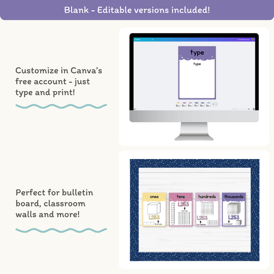 Place Value Posters - Base 10 Blocks - Dreamy Space Theme - Miss Jacobs Little Learners