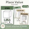 Place Value Posters - Base 10 Blocks - Modern Botanical Theme - Miss Jacobs Little Learners
