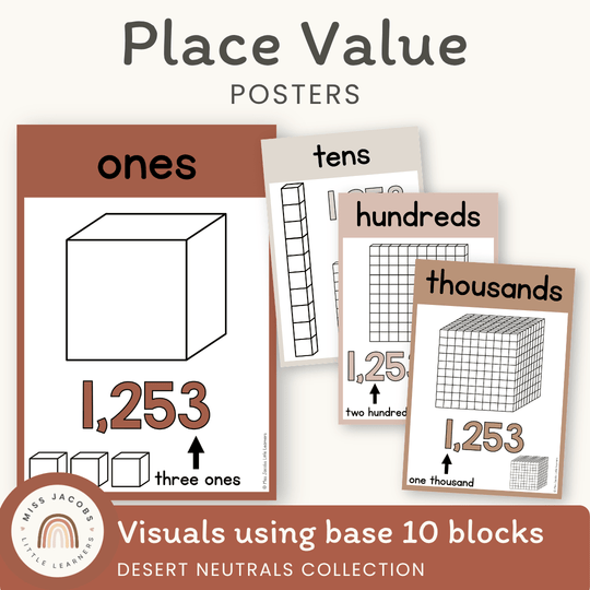 Place Value Posters | DESERT NEUTRALS | Boho Vibes Classroom Decor