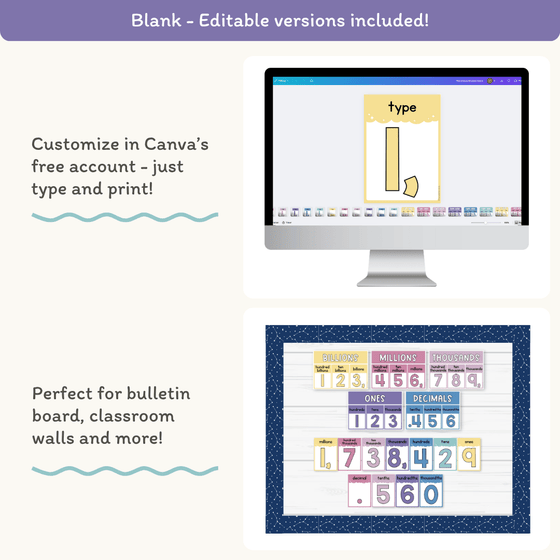 Place Value with Decimals Wall Display - Dreamy Space Theme - Miss Jacobs Little Learners