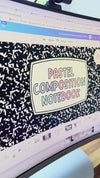 Morning Meeting Slide Template: Google, Canva, PPT - Pastel Composition Notebook - Miss Jacobs Little Learners