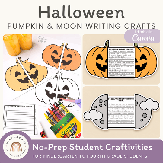 Pumpkin & Moon Fold-Out Halloween Writing Crafts