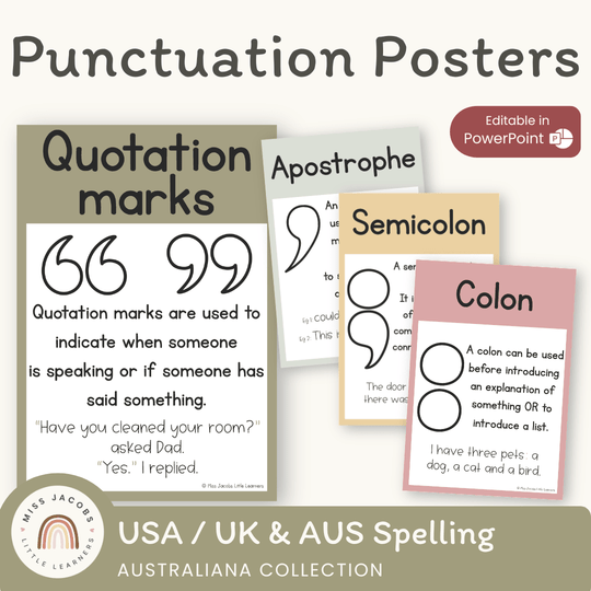 Punctuation Posters - Australiana Classroom Decor